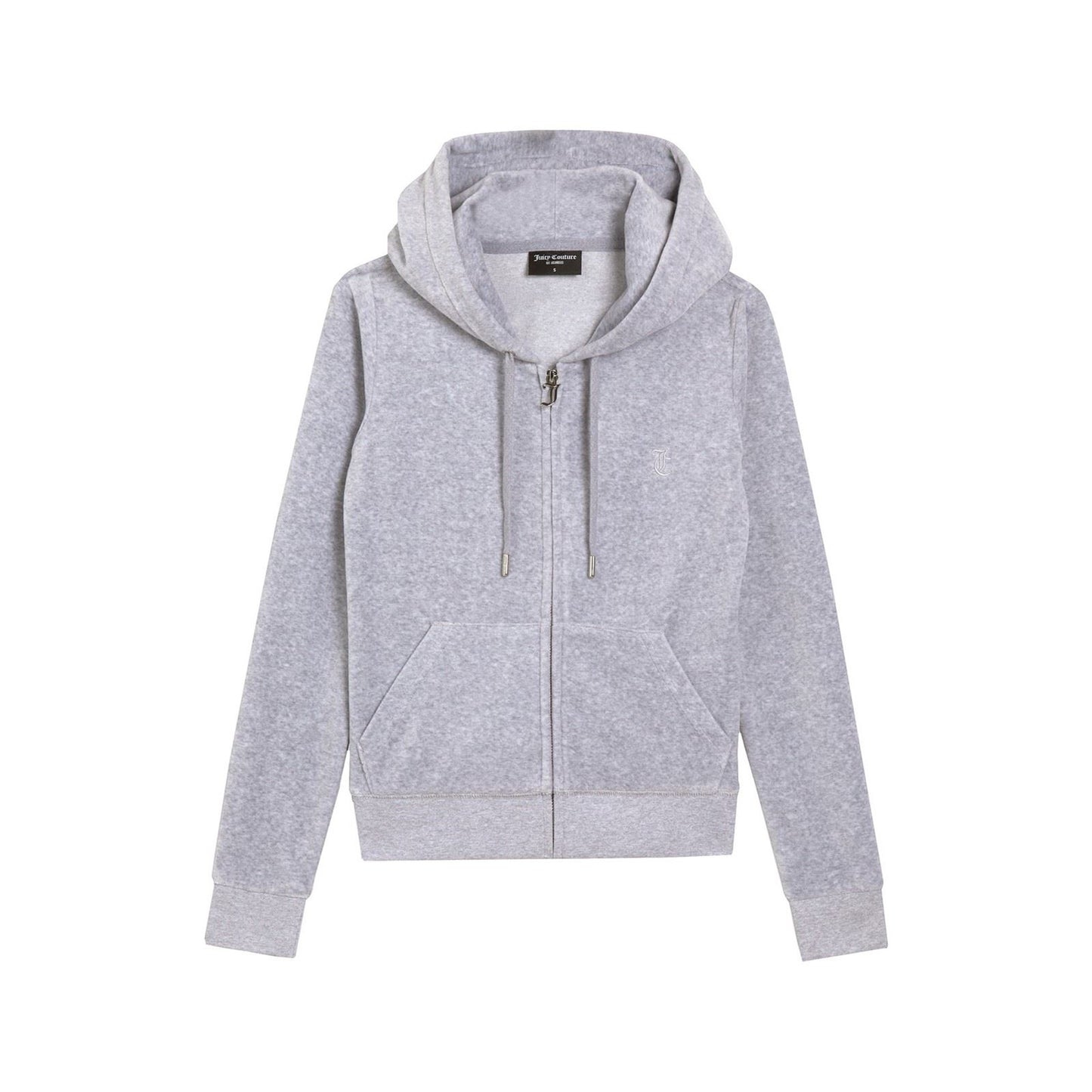 Juicy Couture Robertson Classic Jacket Polyester Women's Silver Hooded Sweatshirt