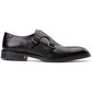 Base London Taper Leather Men's Black Double Monk Shoes