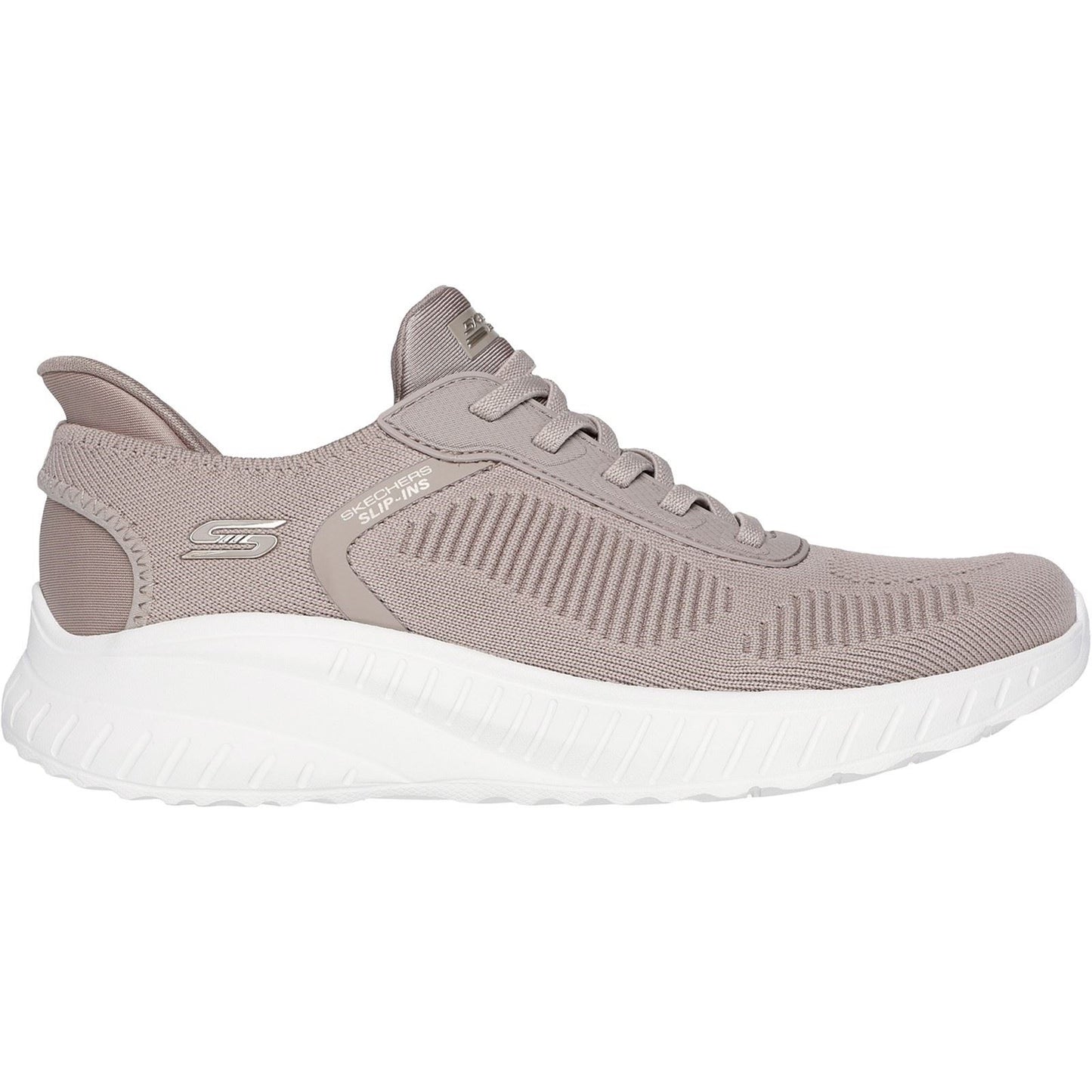 Skechers Women's BOBS Sport Squad Chaos Shoe in Taupe