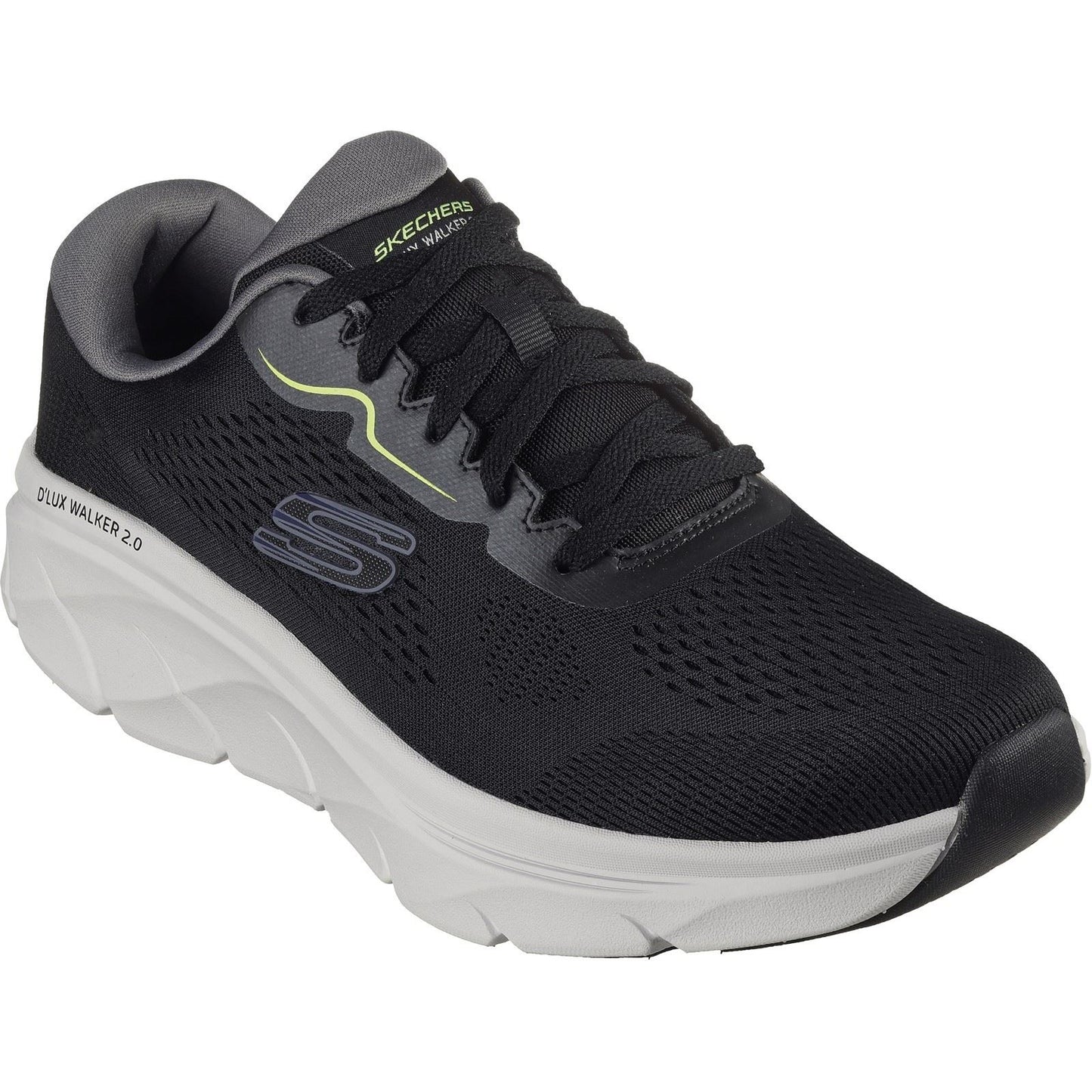 Skechers Men's D'Lux Walker 2.0 Trainers in Black /Lime