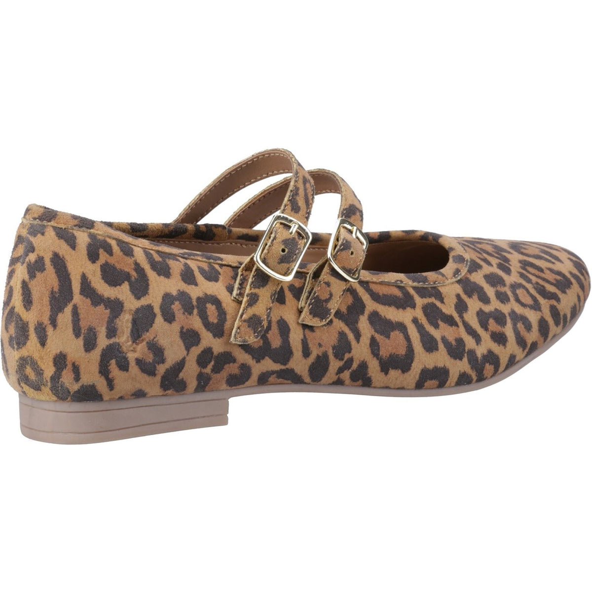 Hush Puppies Nancy Mary Jane Leather Women's Leopard Flats