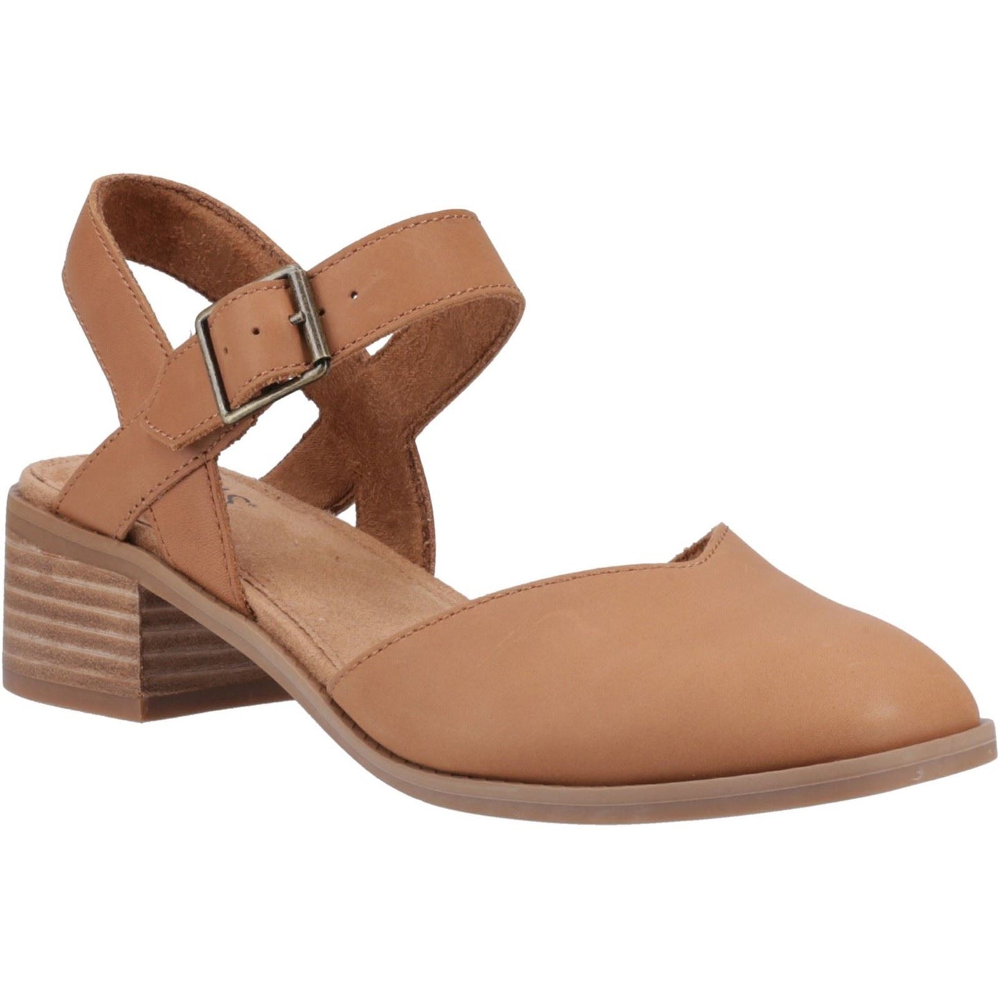 TOMS Jaclyn Leather Women's Brown Sugar Round Slingback Shoes