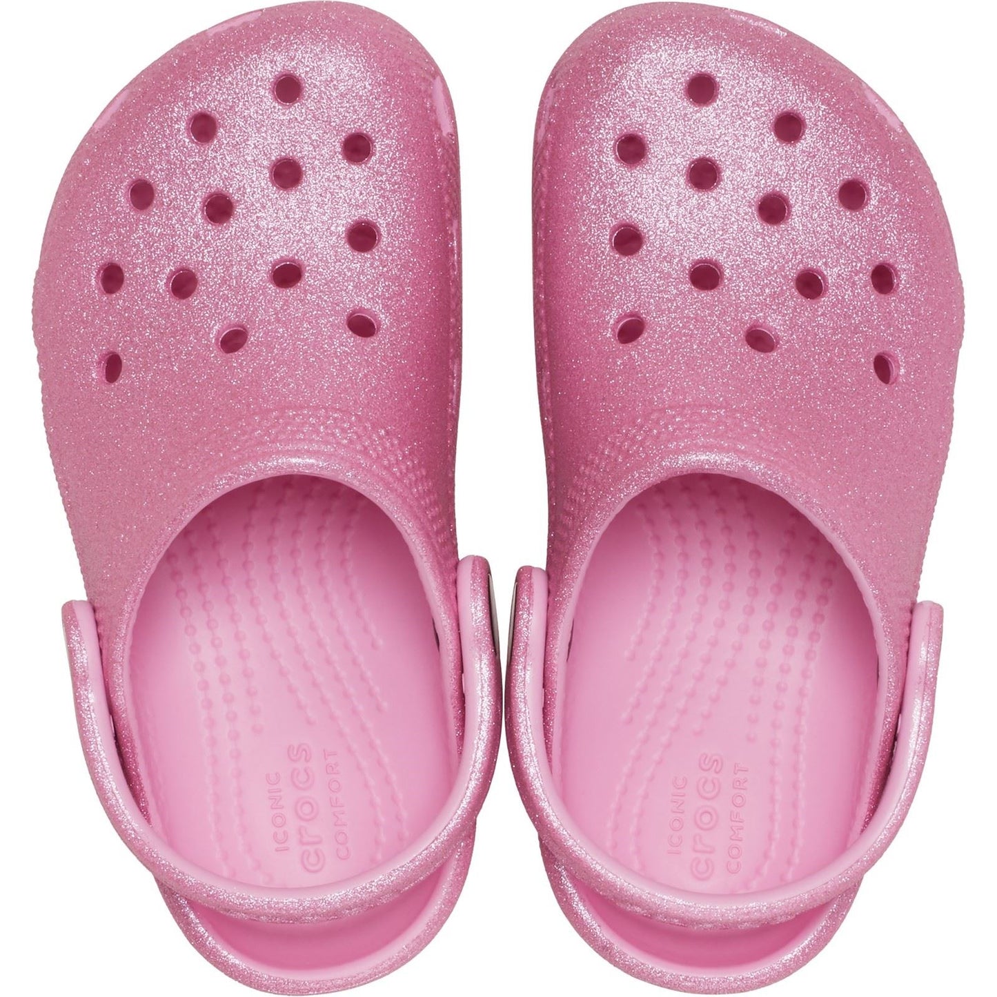 Crocs Classic Glitter Thermoplastic Kids Pink Tweed Glitter Loafers