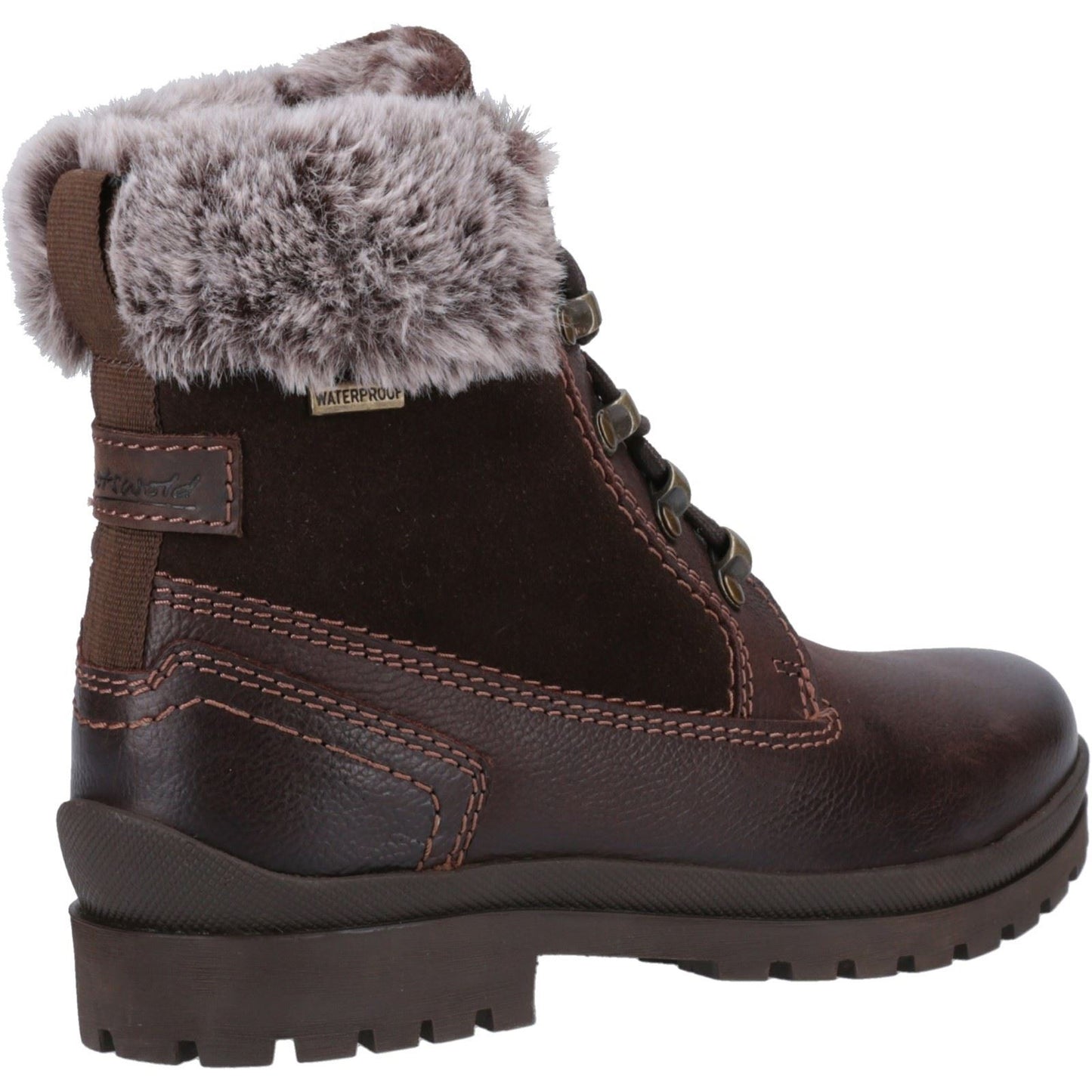 Cotswold Evenlode Leather Women's Brown Winter Ankle Boots