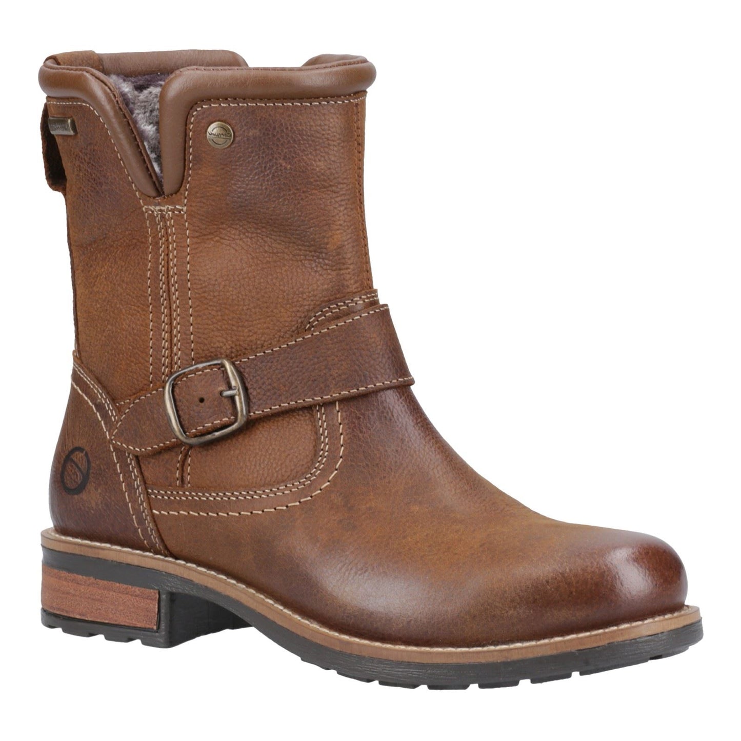 Cotswold Kinsham Leather Women's Tan Winter Mid Calf Boots