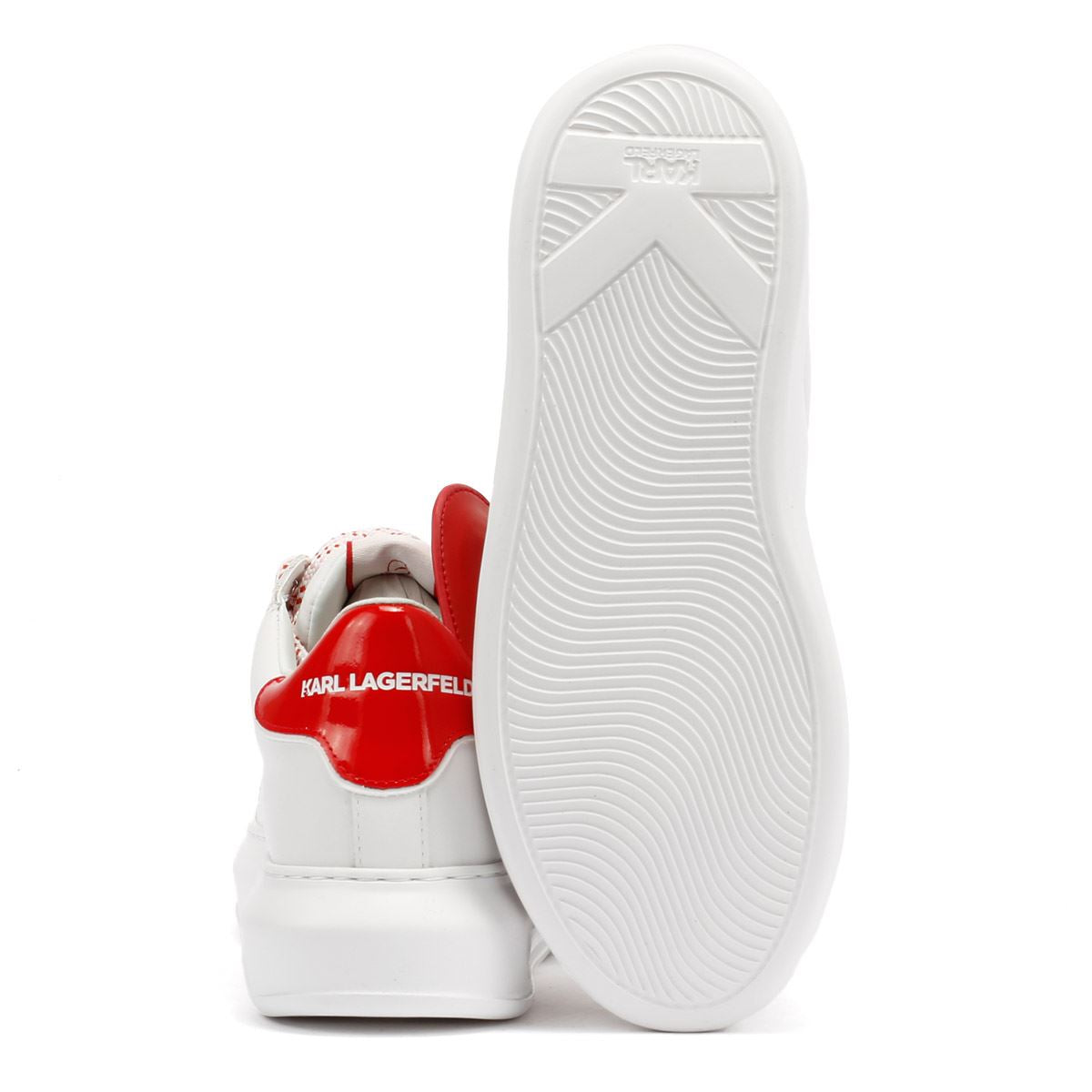 Karl Lagerfeld Kapri Valentine Pendant Leather Women's White/Red Trainers