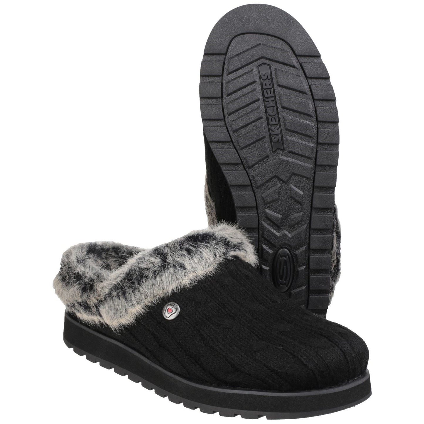 Skechers Women's Keepsakes Ice Angel Mule Slipper in Black