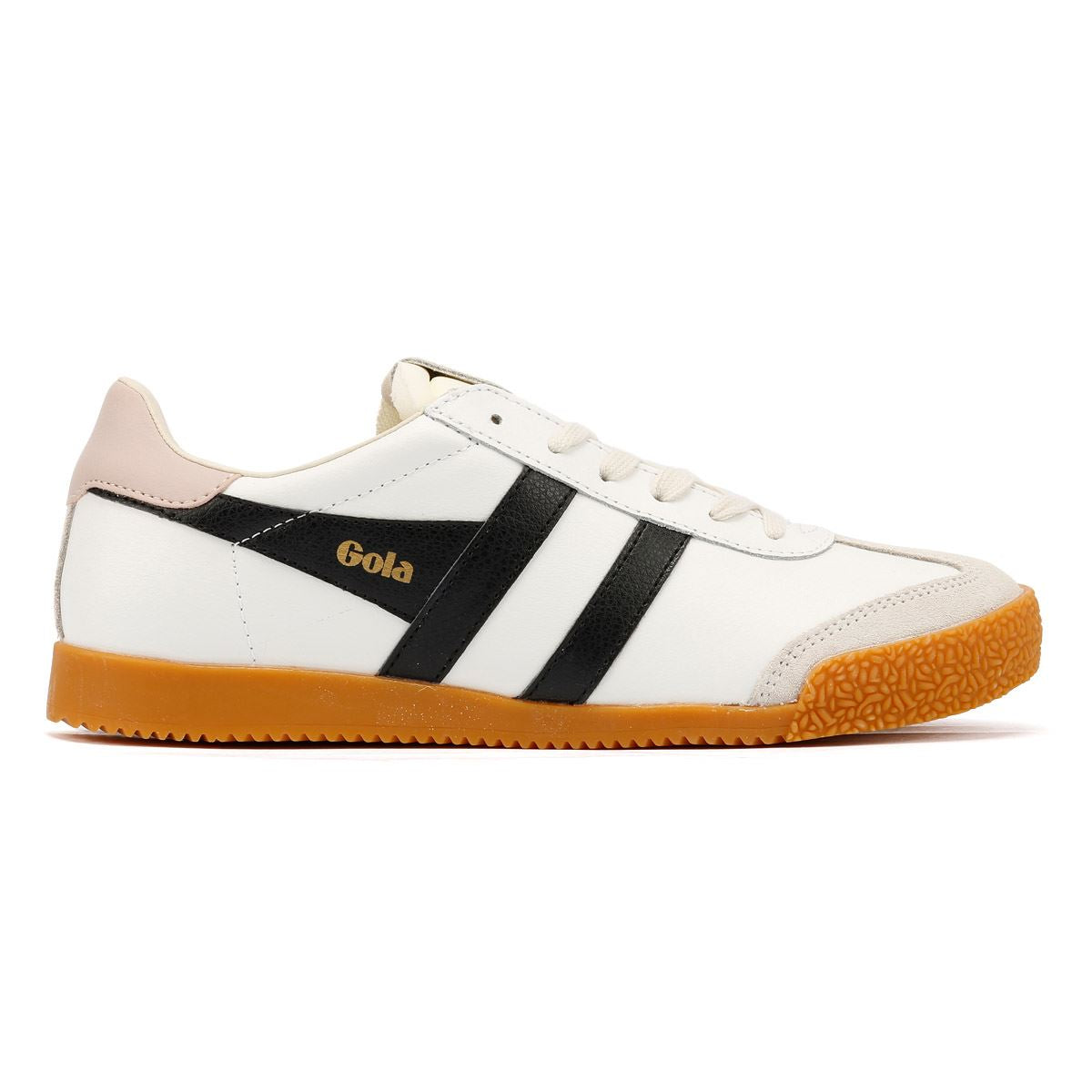 Gola - CLB745WB WOMENS ELAN LEATHER WHITE/BLACK/CHALK PINK