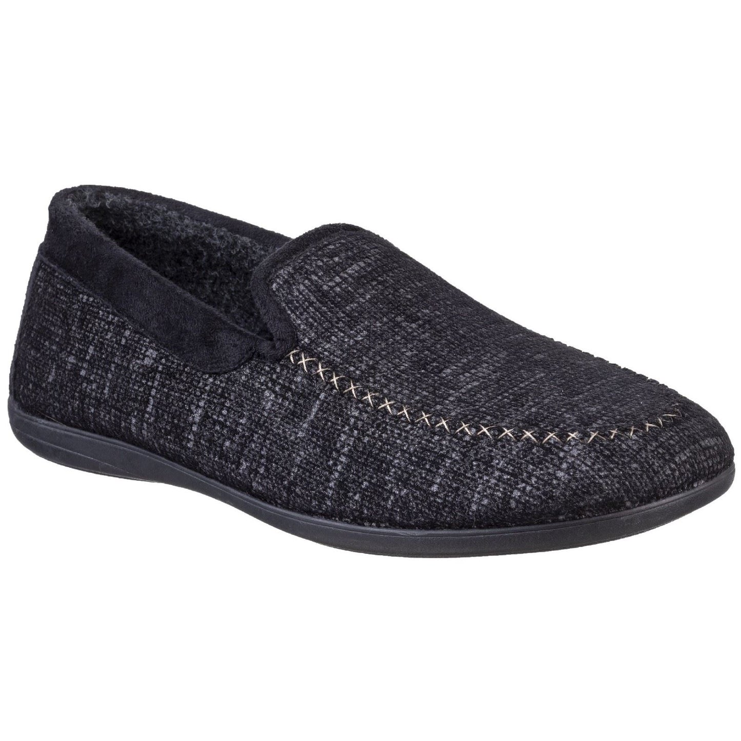 Cotswold Men's Stanley Loafer Slipper in Black