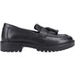 Hush Puppies Abigail Leather Youth Black Loafers