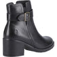 Hush Puppies Hensley Leather Women's Black Heeled Ankle Boots