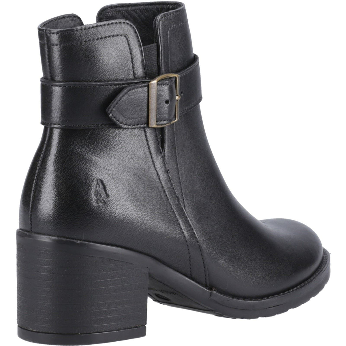 Hush Puppies Hensley Leather Women's Black Heeled Ankle Boots