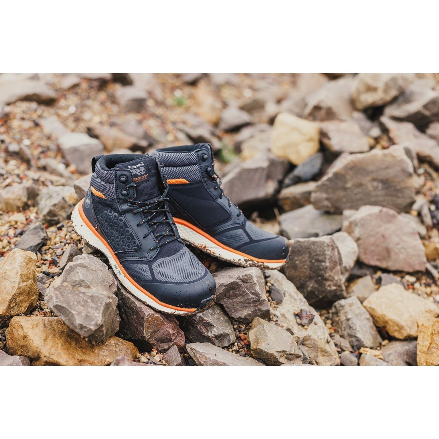 Timberland Pro Men's Reaxion Mid Composite Safety Boot in Black/Orange