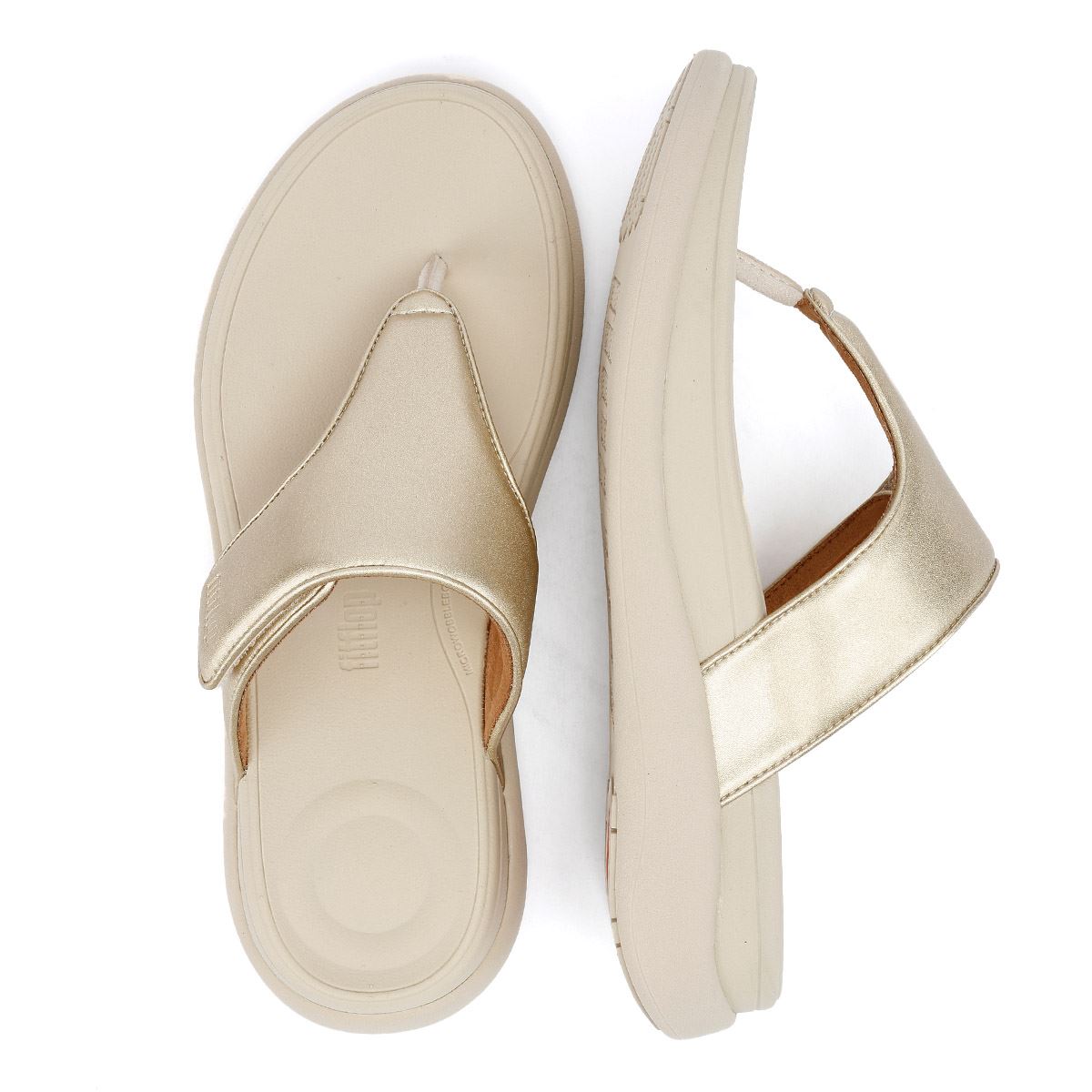 FitFlop F-Mode Go Adjustable Flatform Women's Platino Sandals