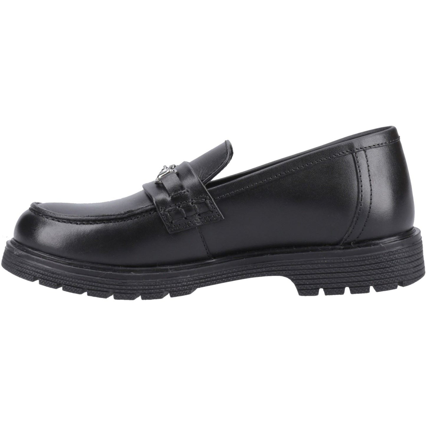 Hush Puppies Lydia Leather Youth Black Loafers