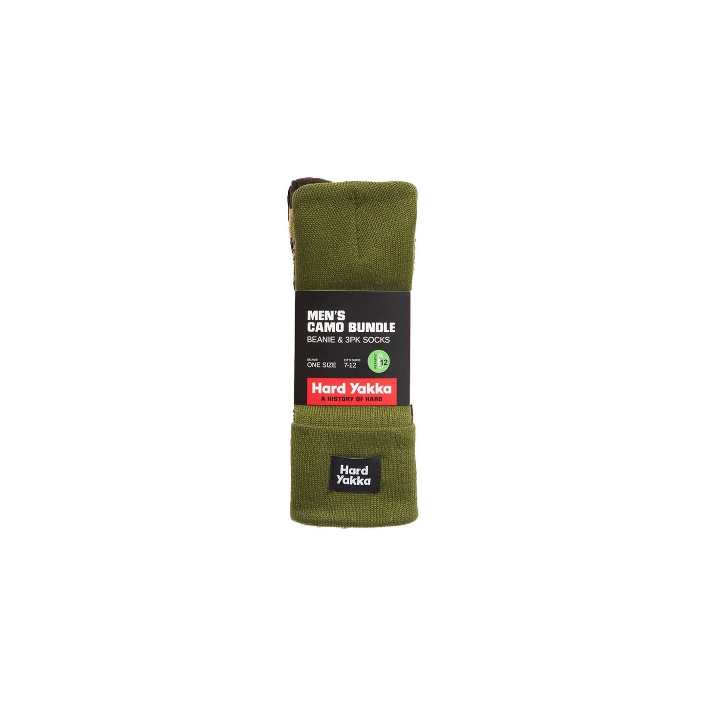 Hard Yakka Sock & Beanie Bundle Polyester Unisex Adults's Green Hats & Socks Set