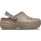 Crocs Women's Classic Platform Lined Clog in Mushroom