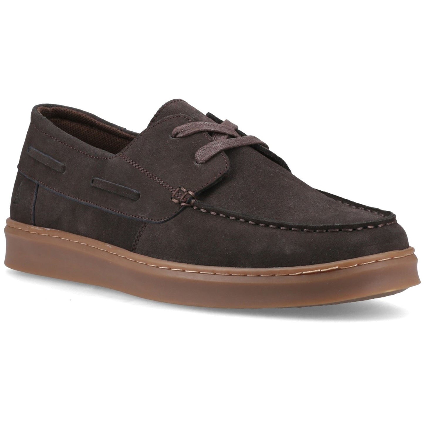 Hush Puppies Madden Boat Shoe Leather Men's Chocolate Boat Shoes
