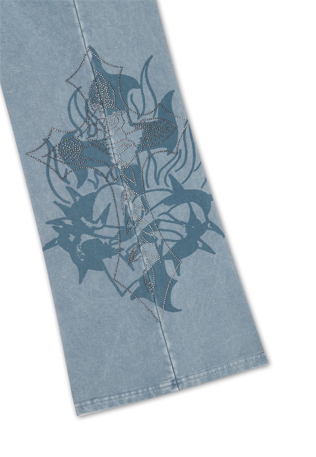 Ed Hardy Cross and Thorn Flared Women's Blue Joggers